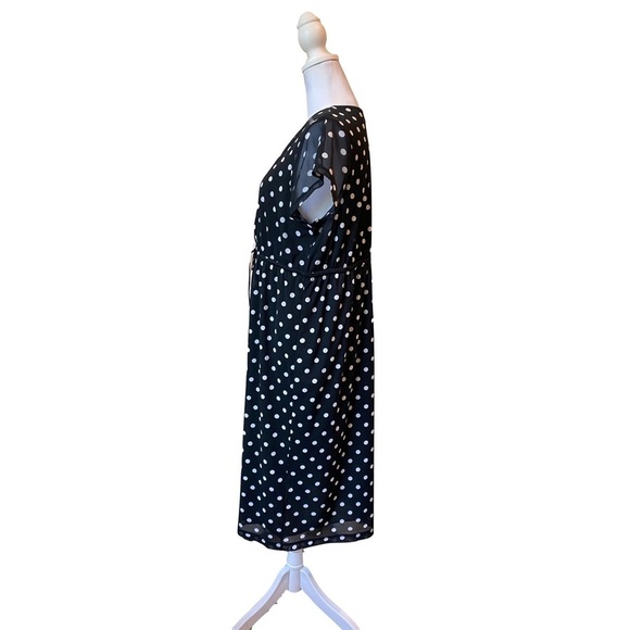 Liz Claiborne Polka-dot Dress in Black & White, for Office or Night Out Size Lg - Picture 2 of 8
